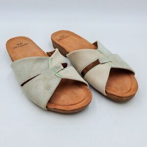 Earth Origins Lexi Multi Suede Seaform Green Slide Womens Sandals 7-1/2 M